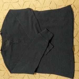 Waffle knit blue henley